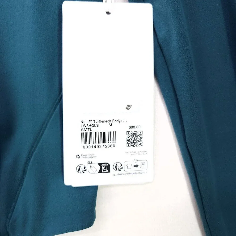 Lululemon Wundermost Ultra-Soft Nulu Turtleneck Bodysuit Green Size Medium Thong - Picture 11 of 15